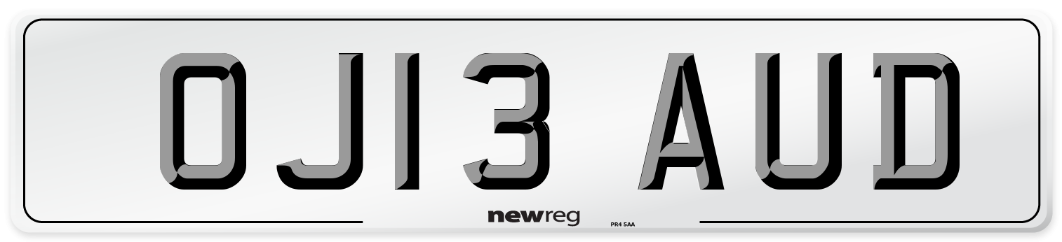 OJ13 AUD Number Plate from New Reg